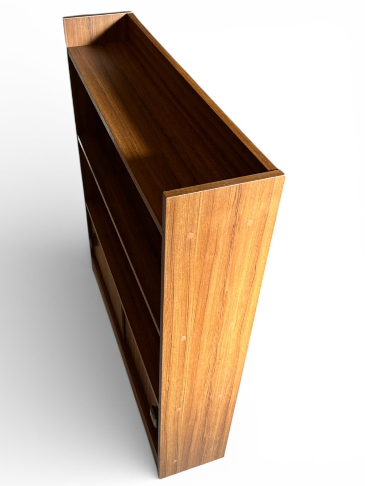 Vintage Wall Shelf Unit H90cm L79cm W18cm Deep Sliding Door Shelving Retro Style