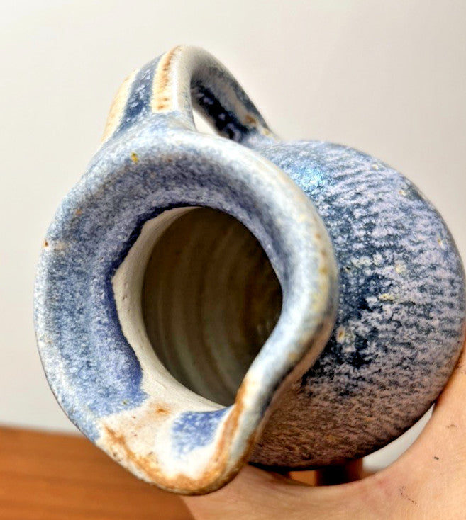 Nethybridge Pottery Studio Pottery Jug Vase – Blue Drip Glaze Scottish Ceramic