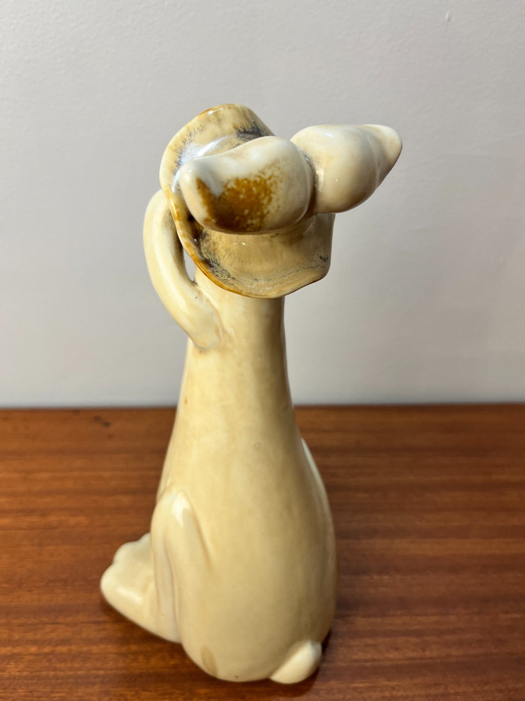 Pottery Rabbit Figurine by Kangaroo Pottery. Ceramic Bunny in Hat