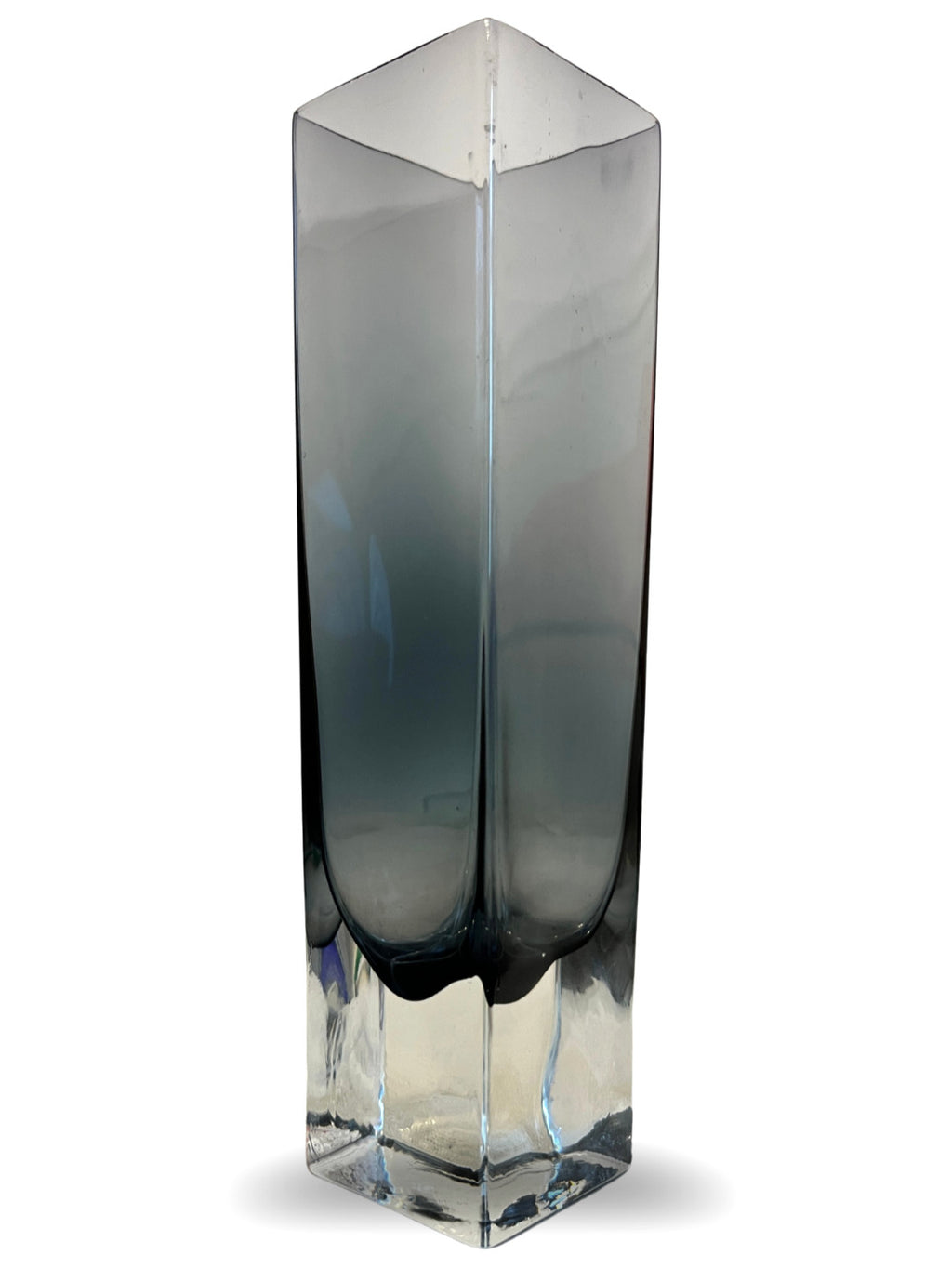 Attributed Timo Sarpaneva Iittala Linearia Vase Smoky Grey Art Glass Finland