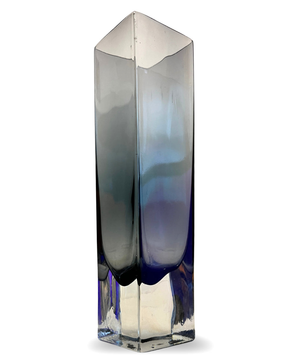 Attributed Timo Sarpaneva Iittala Linearia Vase Smoky Grey Art Glass Finland