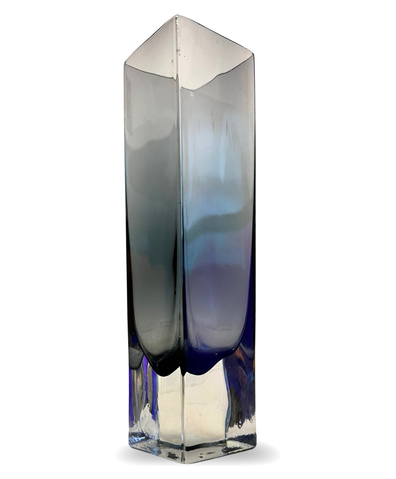 Attributed Timo Sarpaneva Iittala Linearia Vase Smoky Grey Art Glass Finland