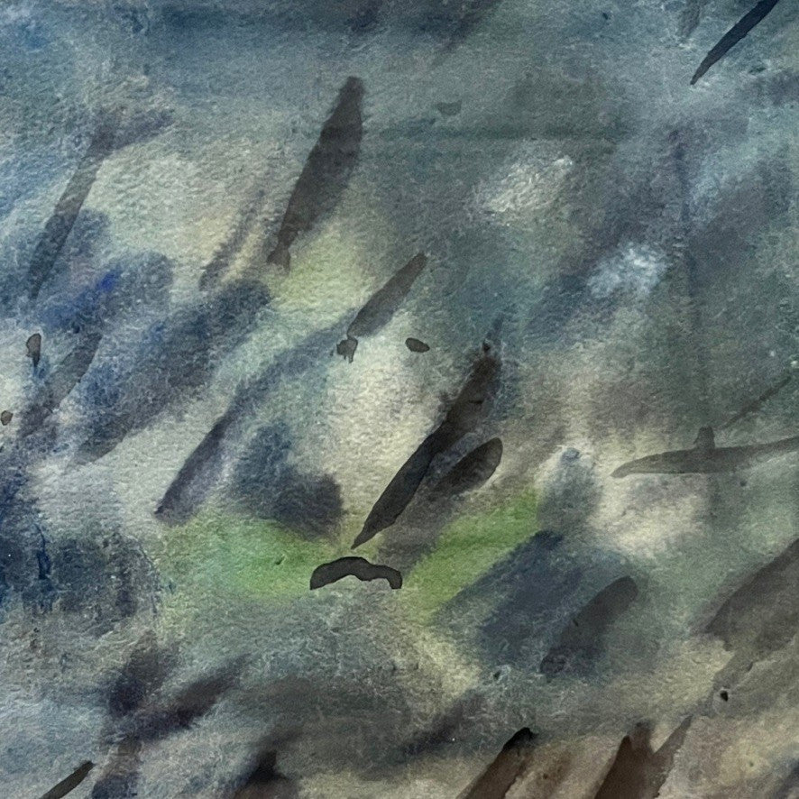 Audrey Weprin Waters Edge Original Watercolour Painting Framed Signed 1983