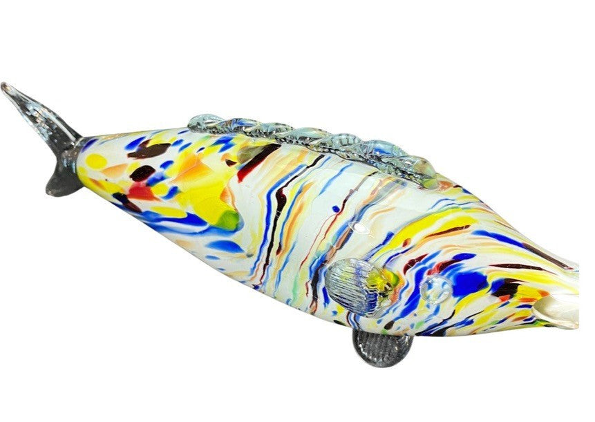 Murano Style Art Glass Fish Hand Blown Multicoloured Mid Century Vintage