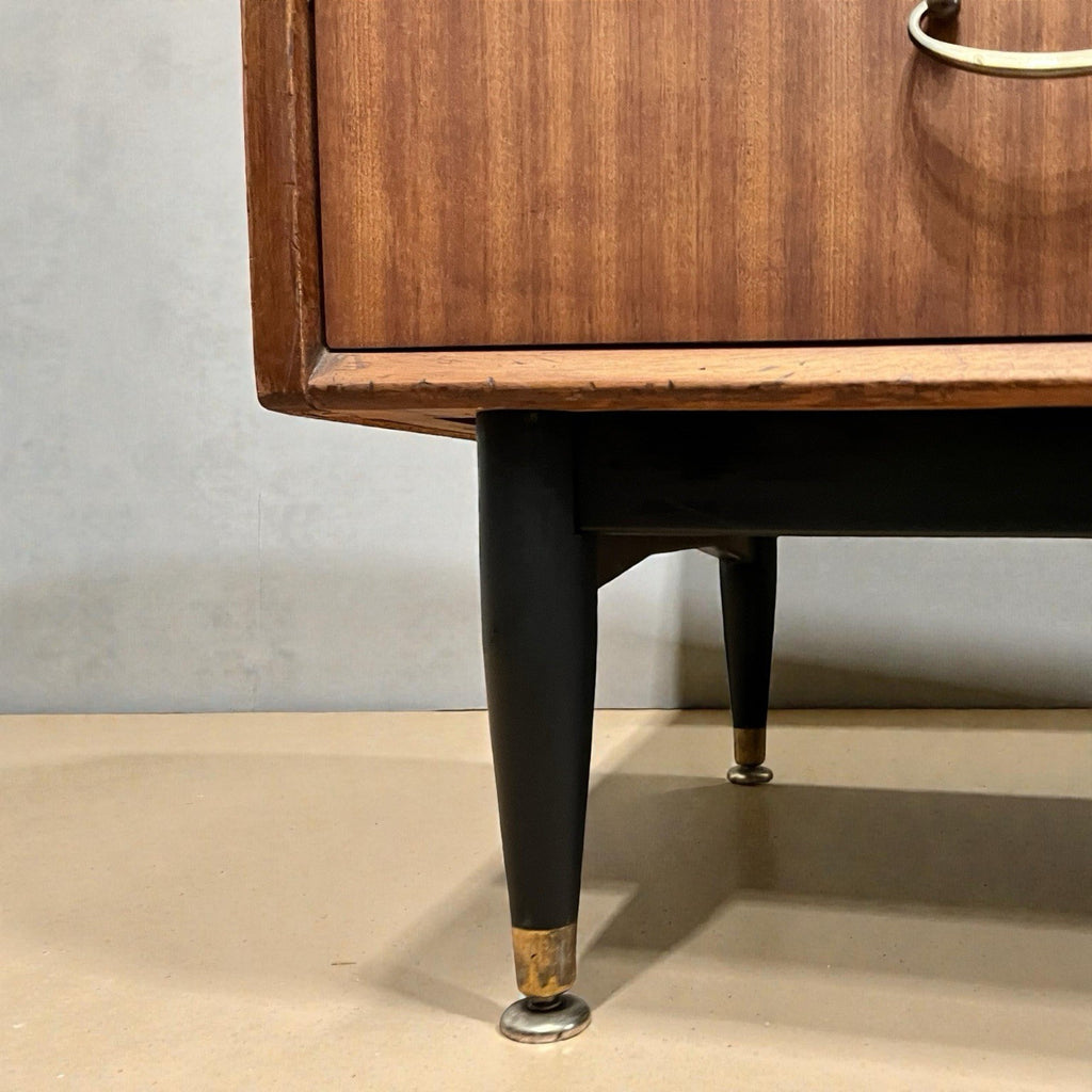Nathan Mid Century Chest of Drawers Vintage Walnut Lowboy Cabinet Retro 99cm