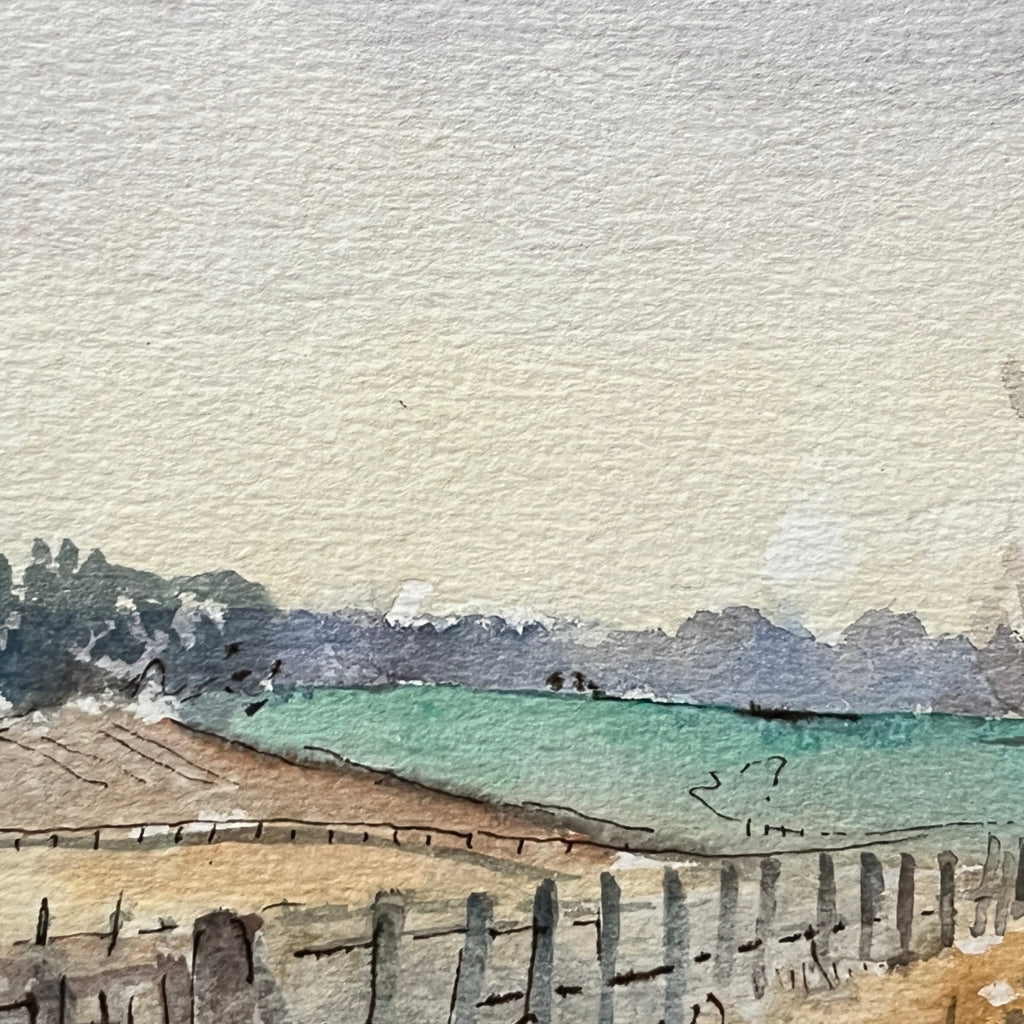 Original Watercolour Landscape Painting Framed Rural Country Lane Signed 1991