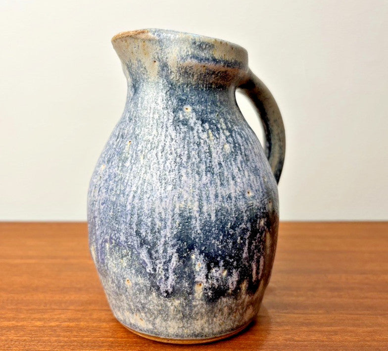 Nethybridge Pottery Studio Pottery Jug Vase – Blue Drip Glaze Scottish Ceramic