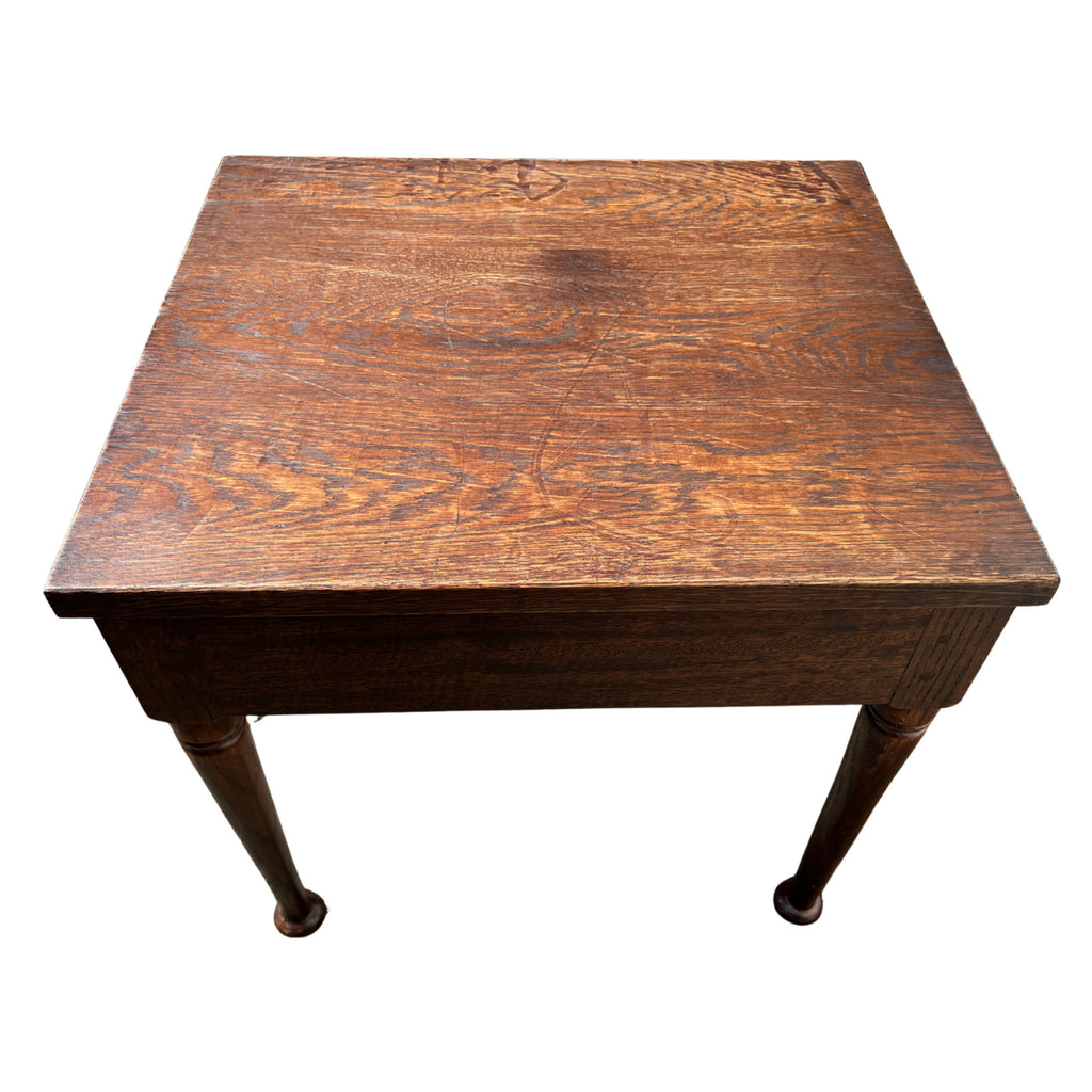 Antique Solid Oak Side Table Lamp Table Occasional Table Rustic Furniture
