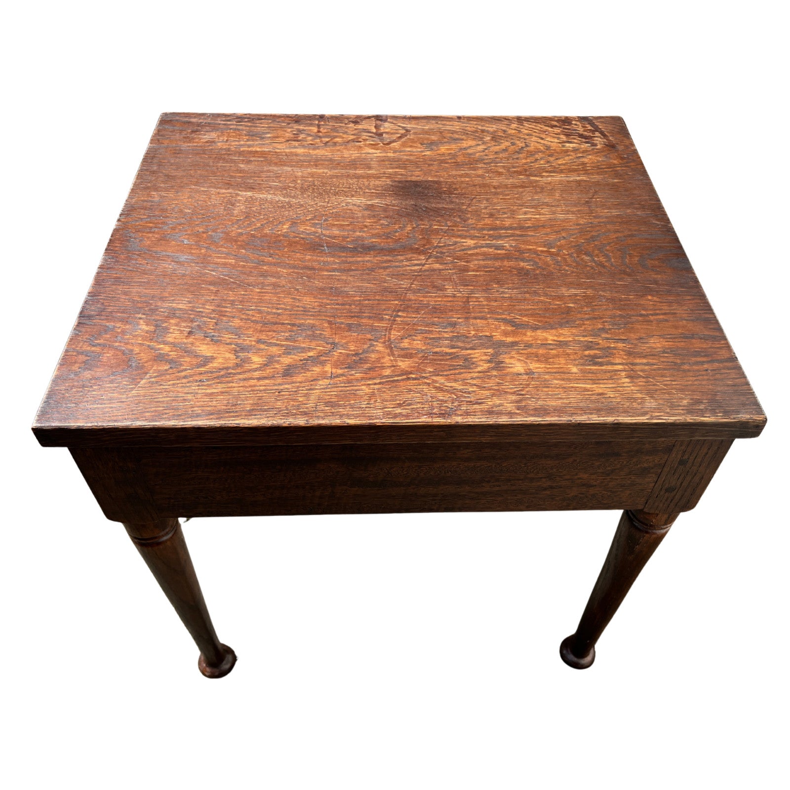 Antique Solid Oak Side Table Lamp Table Occasional Table Rustic Furniture