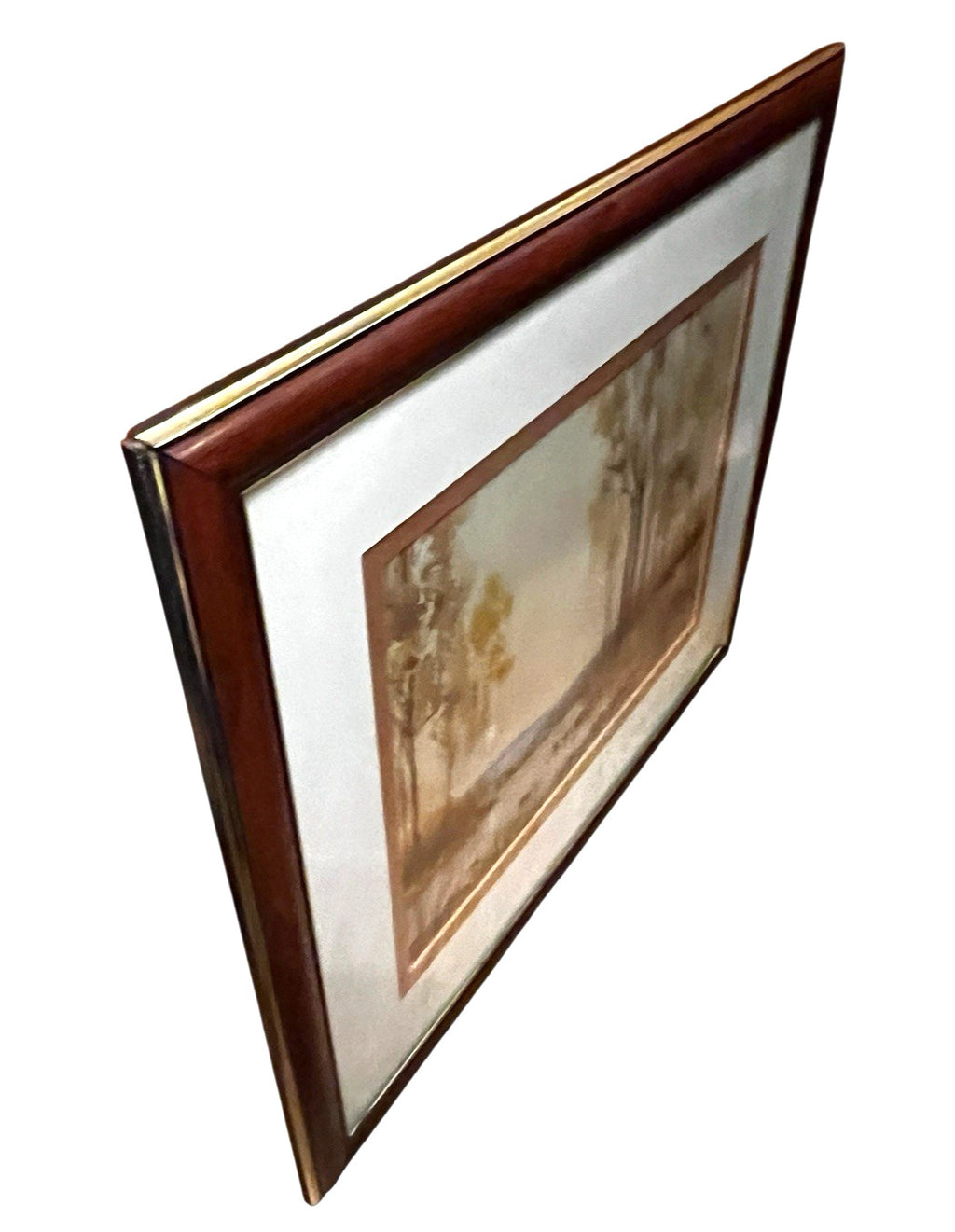 Evening Woodland Lake Watercolour Painting Framed 56x45cm Signed N. Jackson