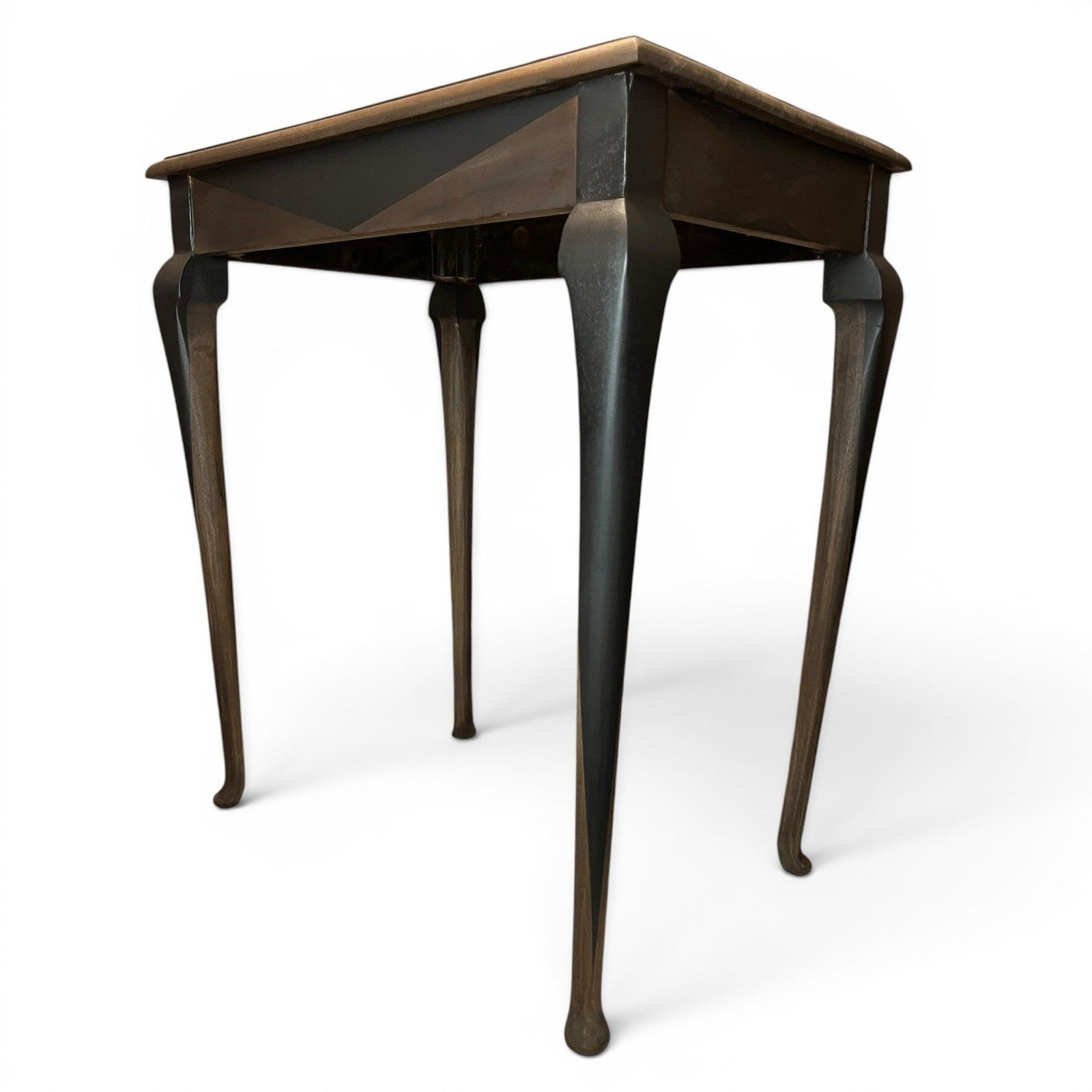 Vintage Side Table / Lamp Table Queen Anne Style – Refinished Dark Wood Occasion