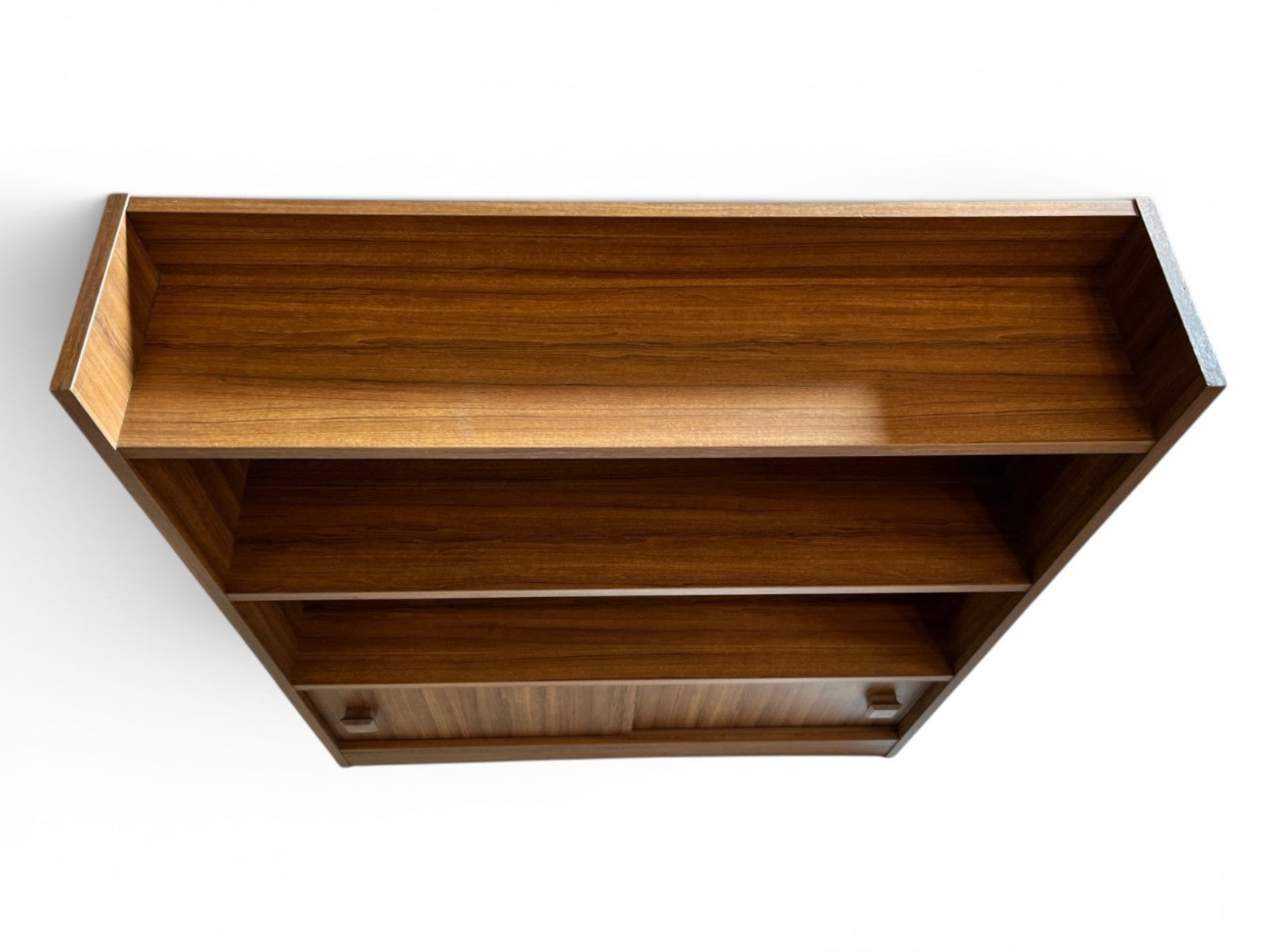 Vintage Wall Shelf Unit H90cm L79cm W18cm Deep Sliding Door Shelving Retro Style