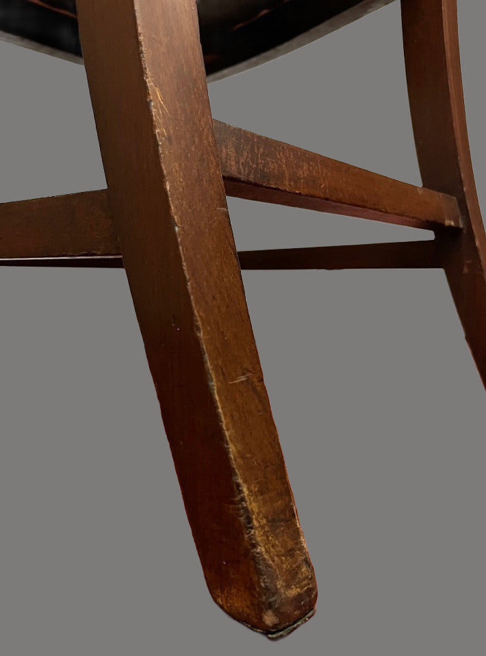 Vintage Wooden Dining Chair Upholstered Needlepoint Seat 88cm