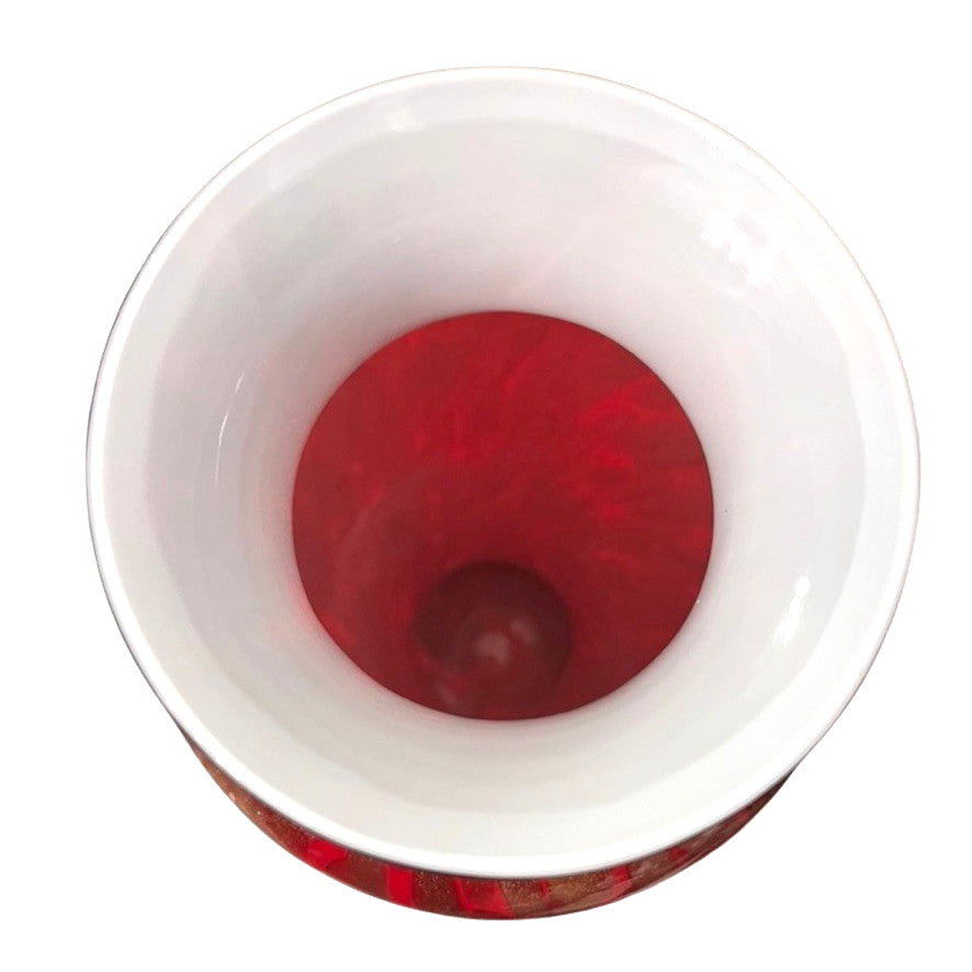 Art Glass Vase Red & Gold Table Vase 28.5cm