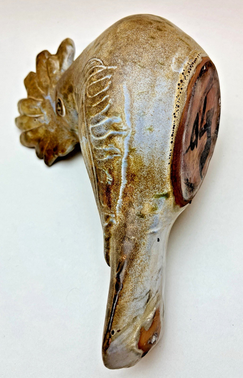 Agnes Escala Zoomorphic Pottery Bird Sculpture Studio Ceramic Signed 1950-1970