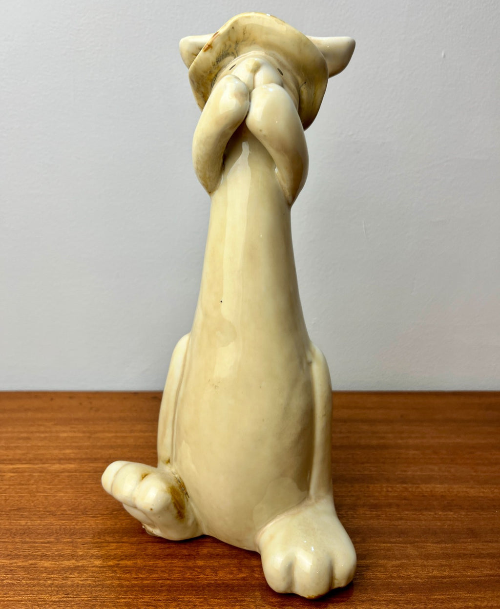 Pottery Rabbit Figurine by Kangaroo Pottery. Ceramic Bunny in Hat