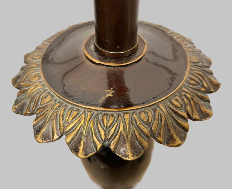 Vintage Table Lamp Resin Base Dark Finish Ornate 70cm Tall Working