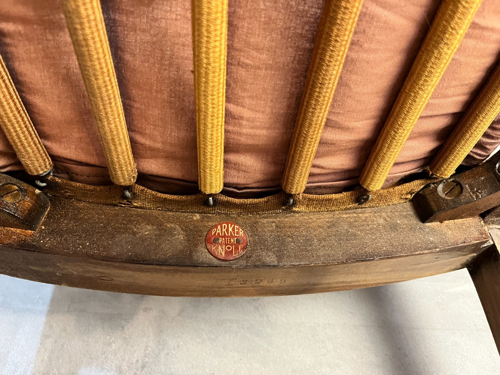 Vintage Parker Knoll Armchair – Tapestry Seat Stripped Bedroom or Hall Chair