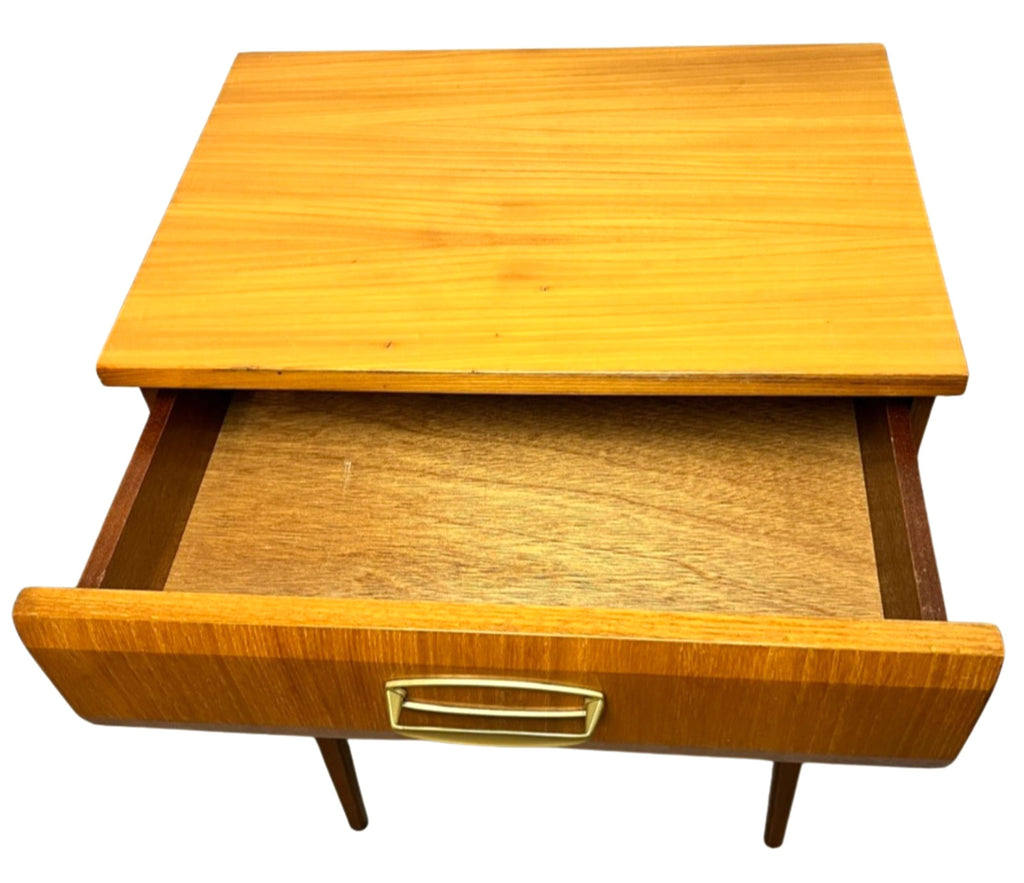 Vintage Mid Century Modern Meredew Bedside Table Teak Cabinet Atomic Era Retro
