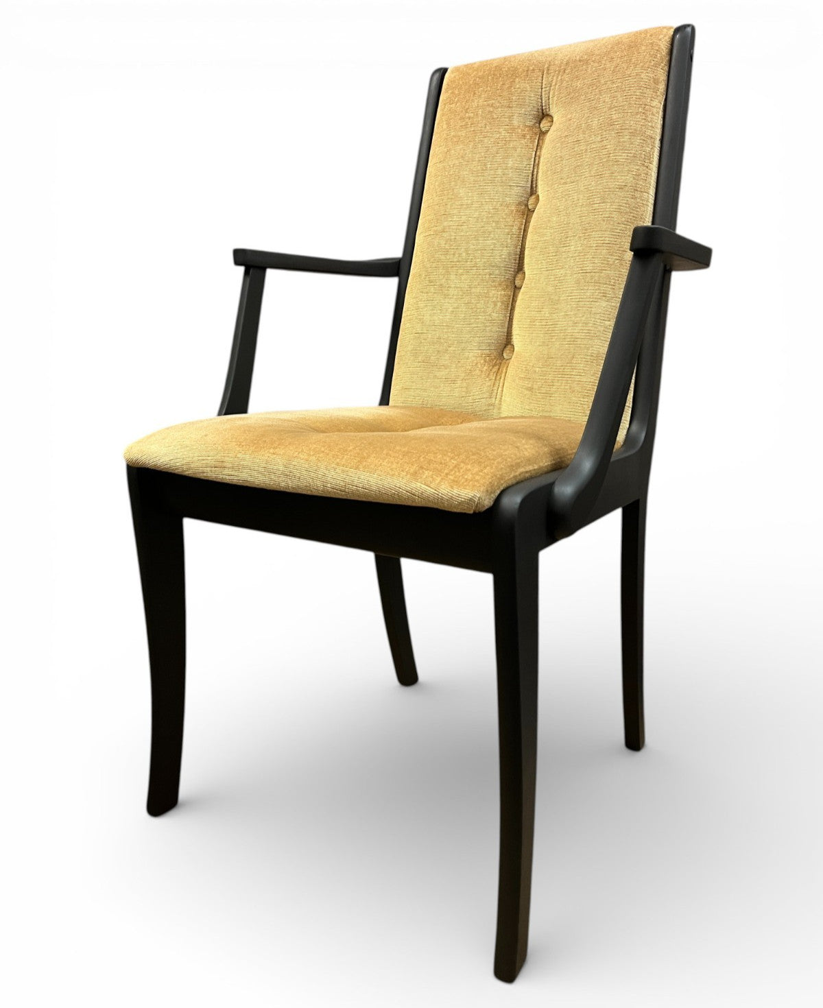 5 Mid Century Dining Chairs Black Painted Matte Black 1 Carver 4 Side Chairs