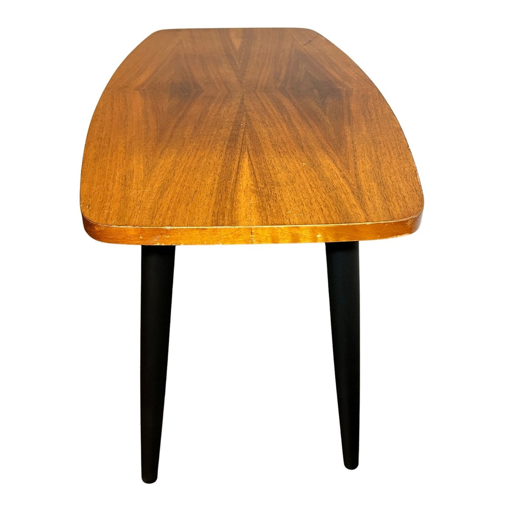 Mid Century Style Coffee Table Retro Side Table Wood Top Black Legs Vintage