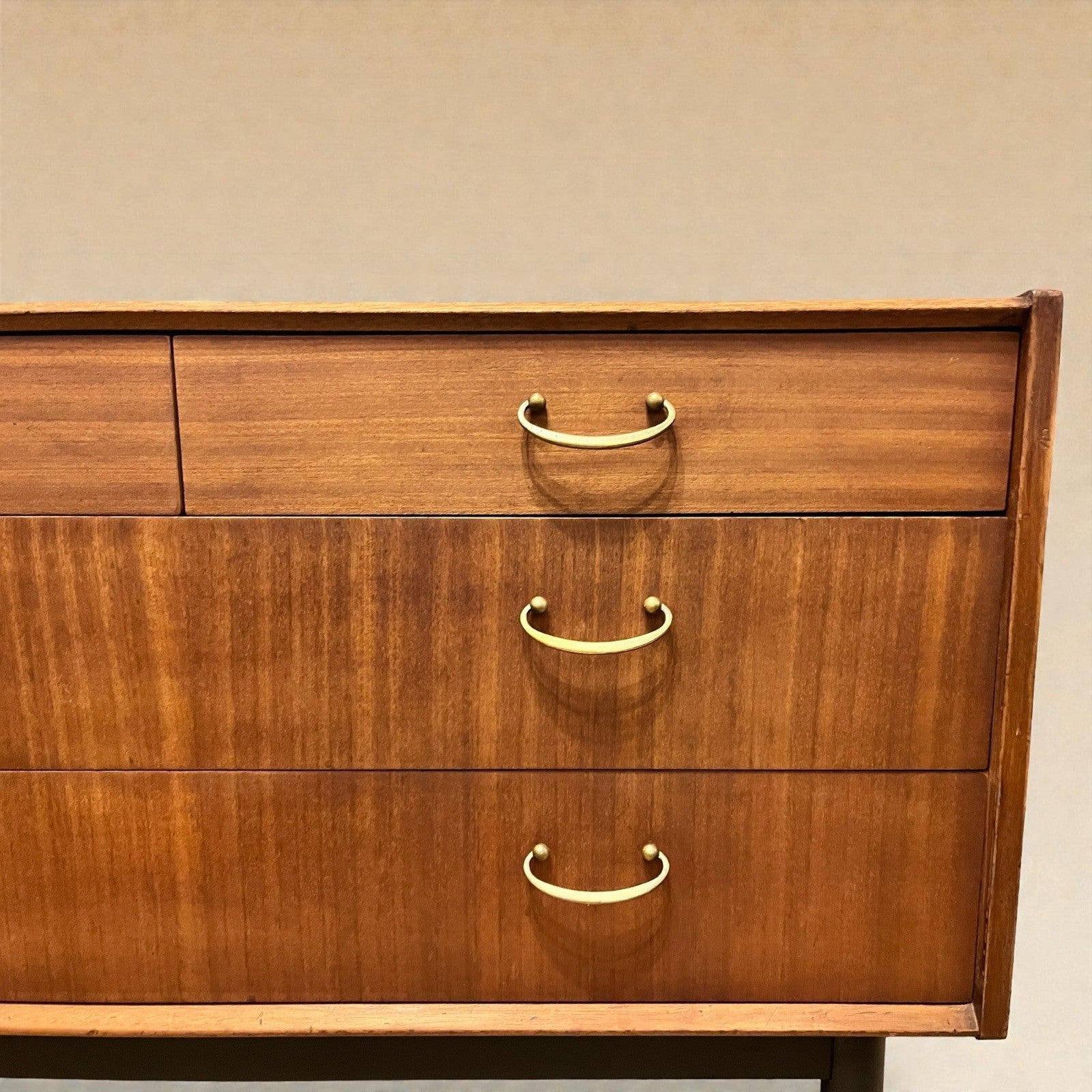 Nathan Mid Century Chest of Drawers Vintage Walnut Lowboy Cabinet Retro 99cm