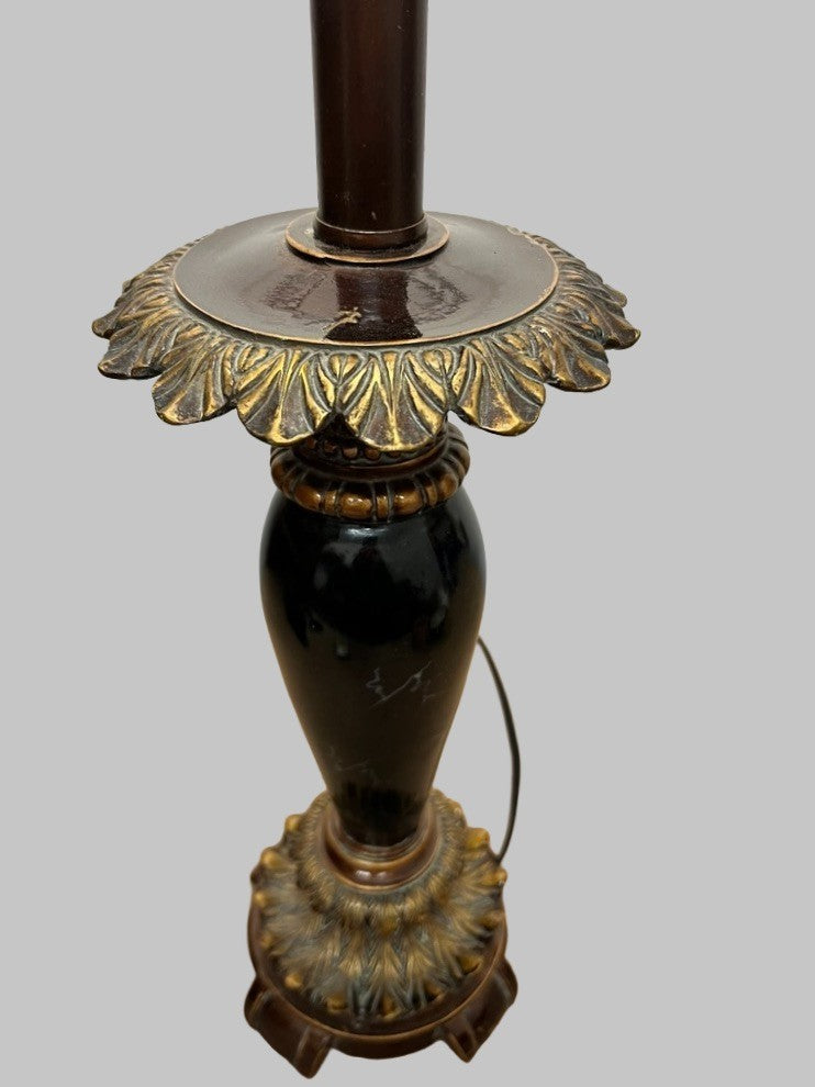 Vintage Table Lamp Resin Base Dark Finish Ornate 70cm Tall Working
