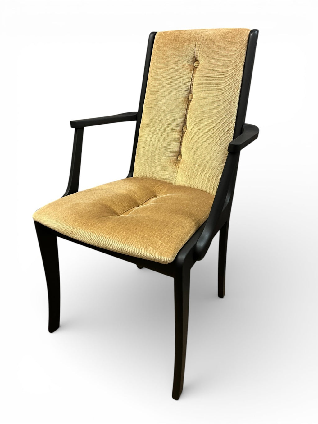 5 Mid Century Dining Chairs Black Painted Matte Black 1 Carver 4 Side Chairs