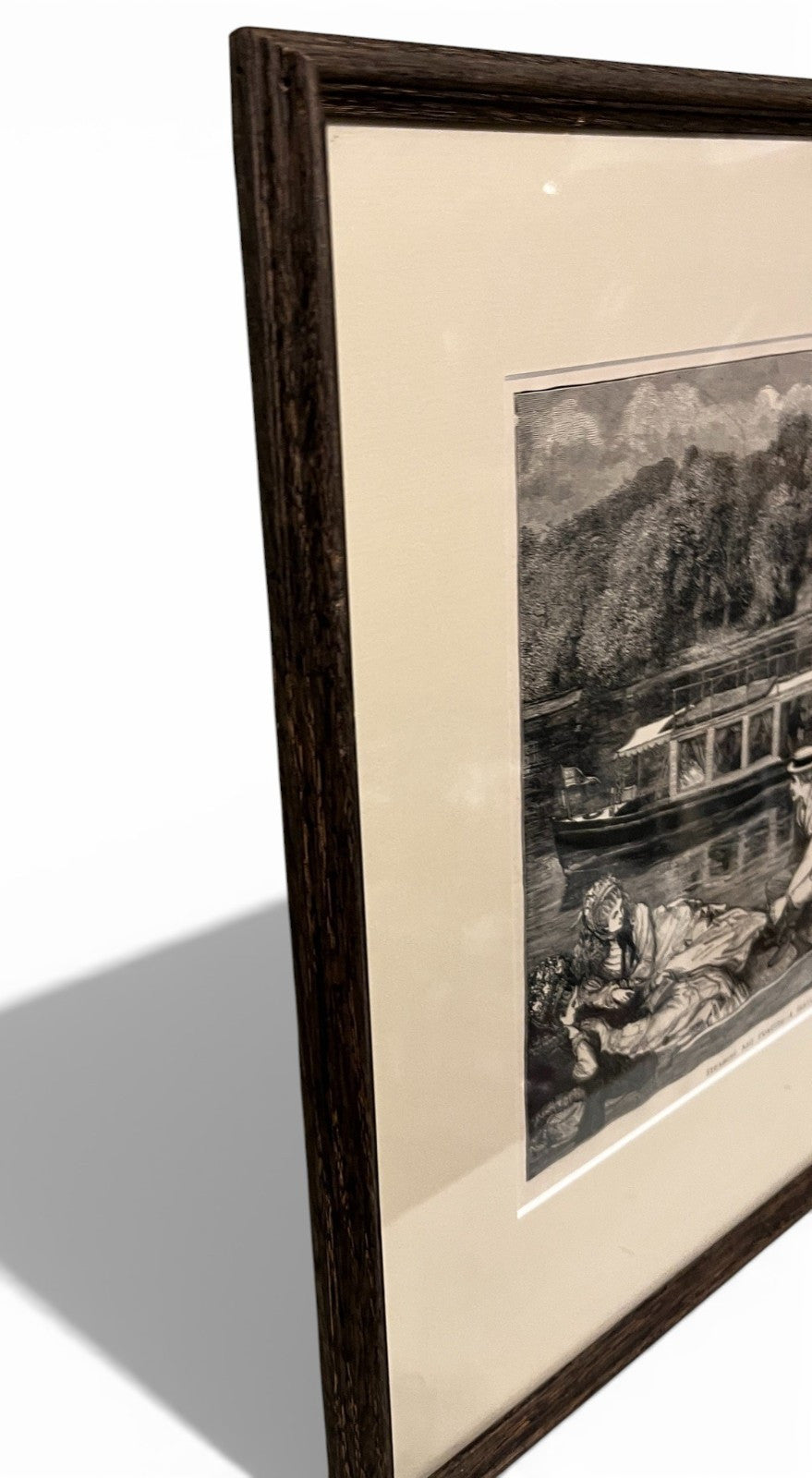 Vintage Framed Print Steaming and Punting, A Sketch Near Cliveden Woods