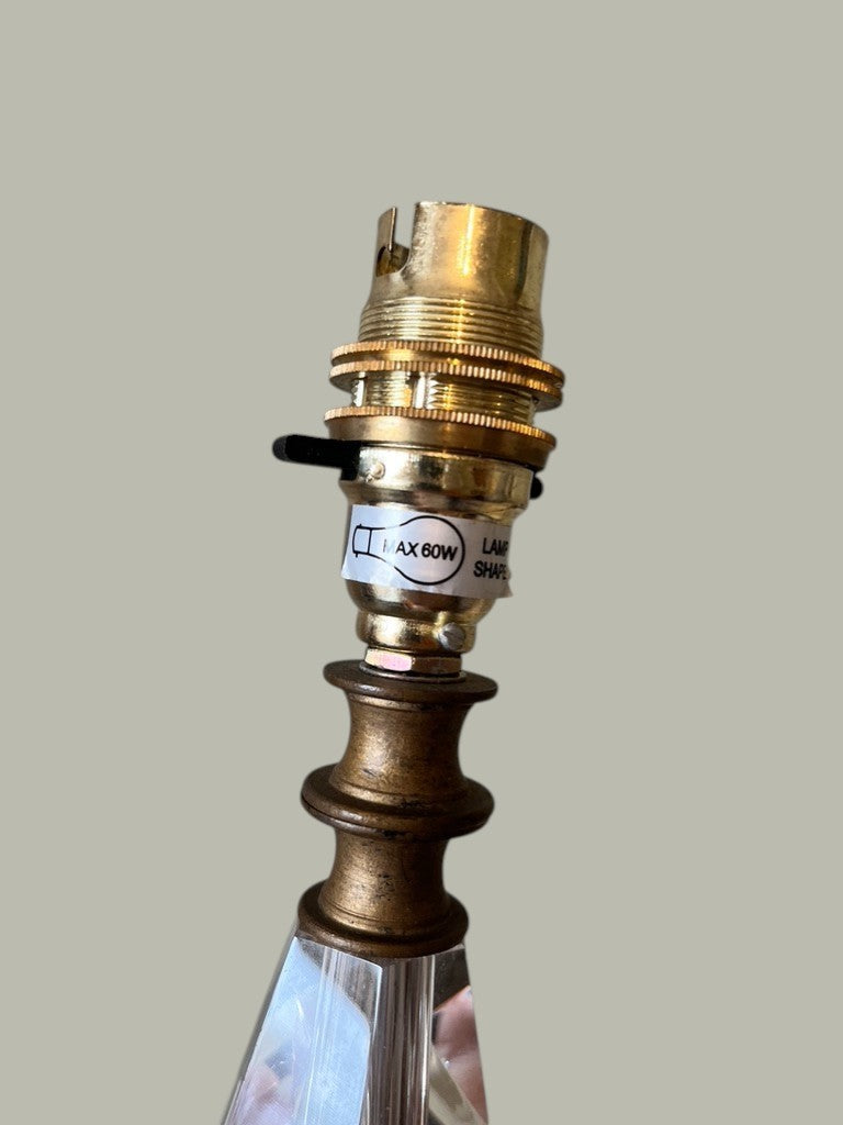 Vintage Style Laura Ashley Lamp with Crystal Stem and Ornate Bronze Base 30x10cm