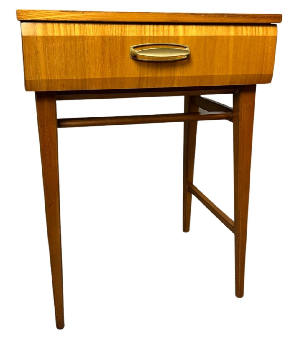 Vintage Mid Century Modern Meredew Bedside Table Teak Cabinet Atomic Era Retro
