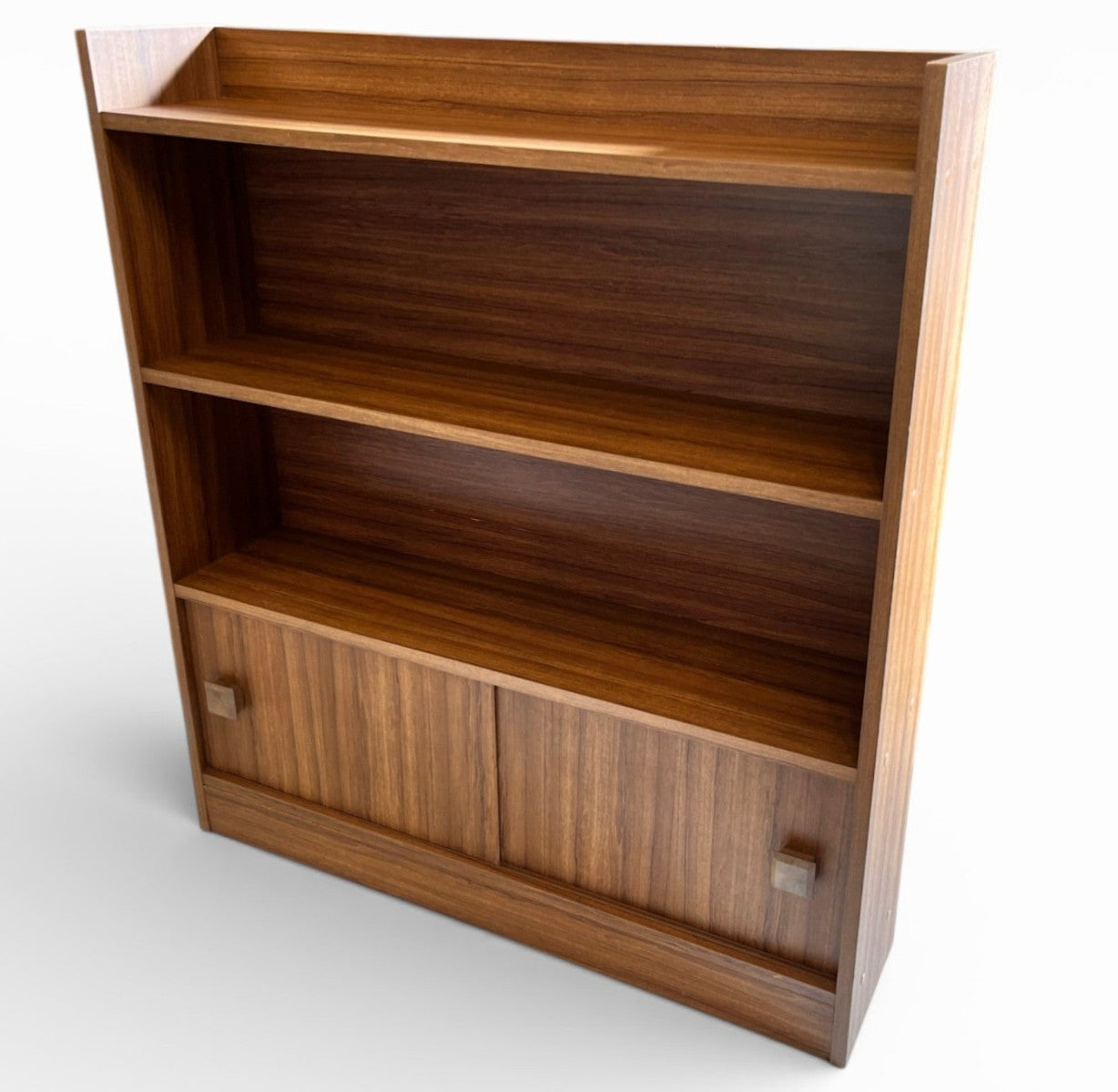 Vintage Wall Shelf Unit H90cm L79cm W18cm Deep Sliding Door Shelving Retro Style