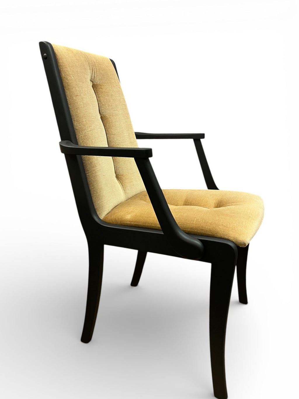 5 Mid Century Dining Chairs Black Painted Matte Black 1 Carver 4 Side Chairs
