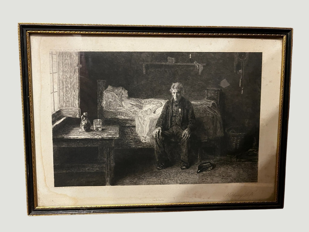 1883 Victorian Etching Nothing Left Frank Holl A Gery Bichard Framed Print
