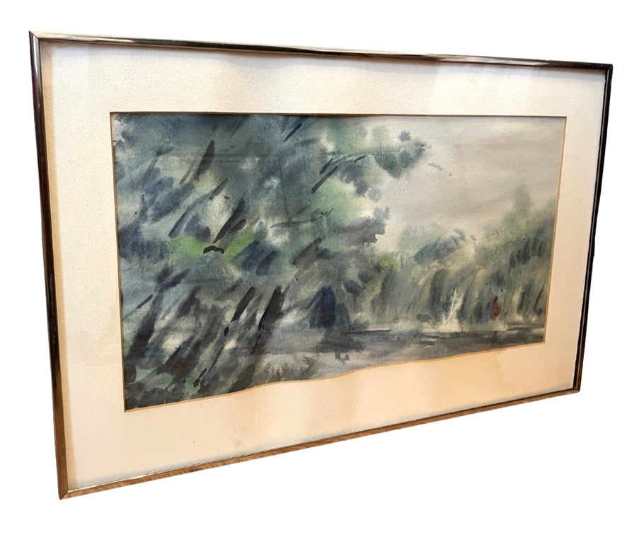 Audrey Weprin Waters Edge Original Watercolour Painting Framed Signed 1983