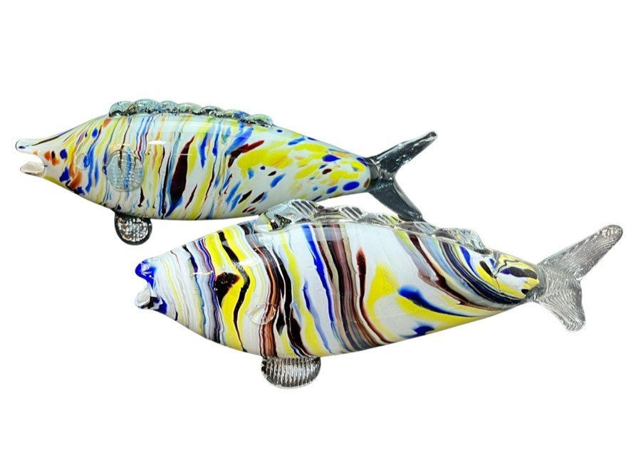 Murano Style Art Glass Fish Hand Blown Multicoloured Mid Century Vintage