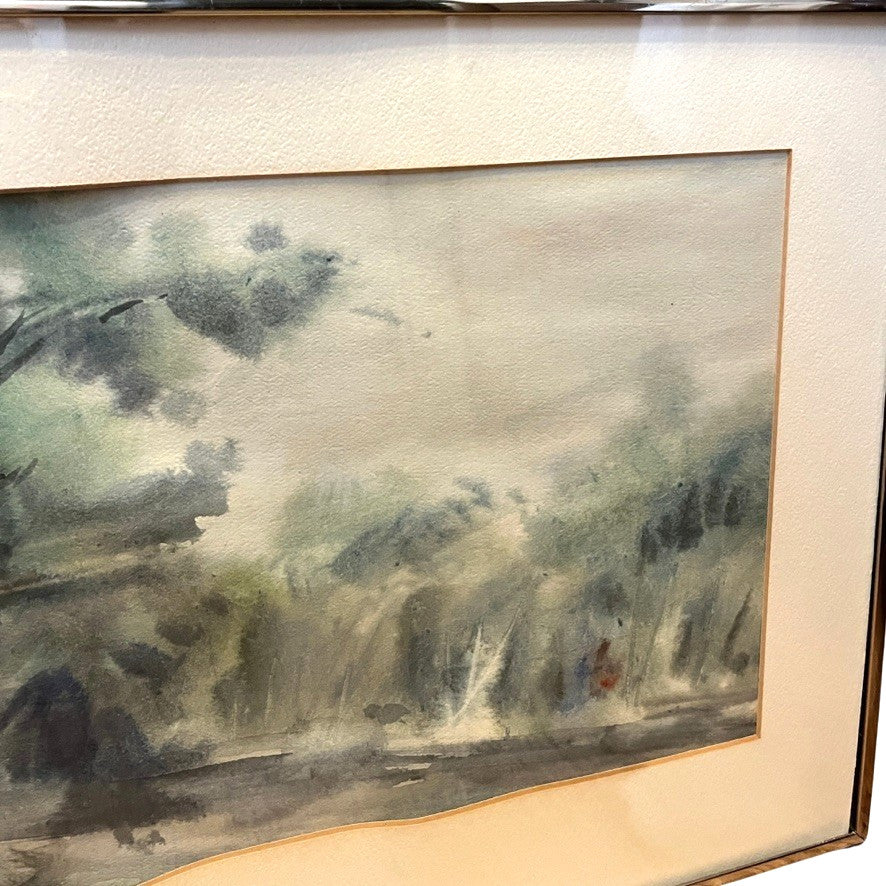 Audrey Weprin Waters Edge Original Watercolour Painting Framed Signed 1983