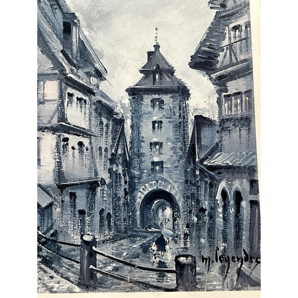 Maurice Legendre Signed Framed Art Rothenburg Print 50×42cm