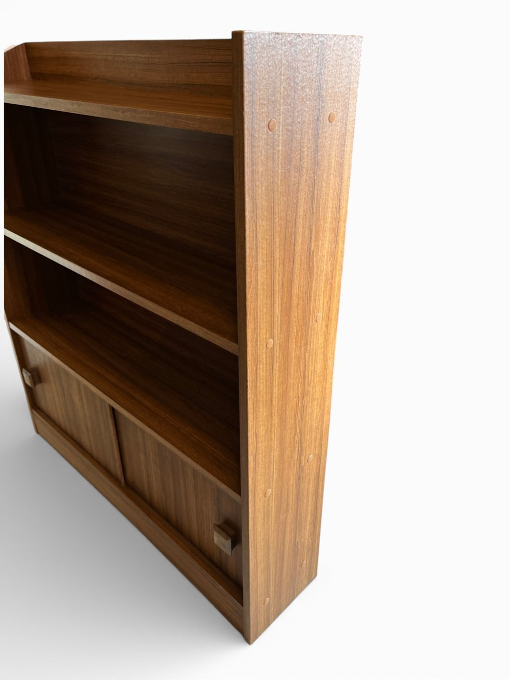 Vintage Wall Shelf Unit H90cm L79cm W18cm Deep Sliding Door Shelving Retro Style