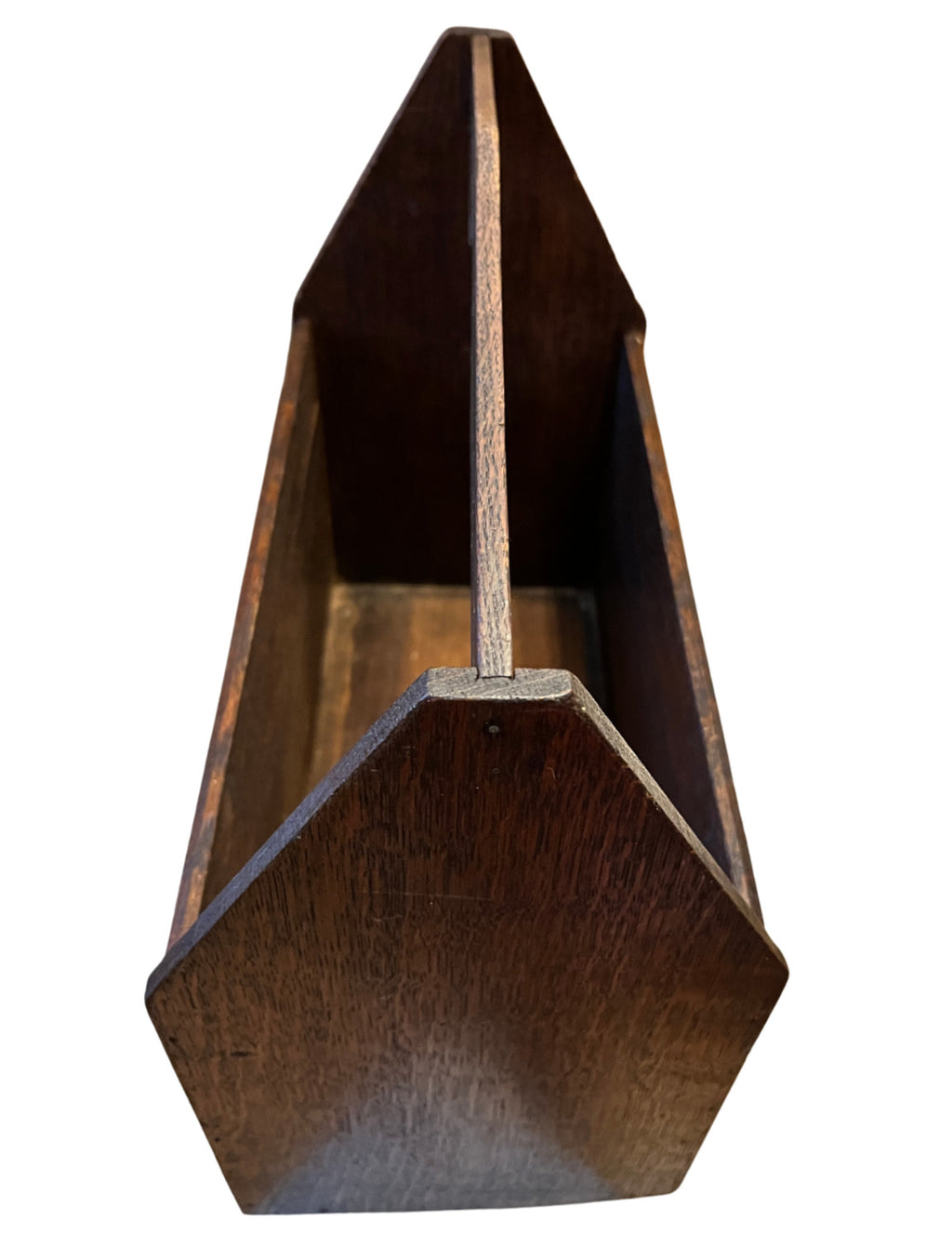 Antique Oak Magazine Rack / Newspaper Holder – Arts & Crafts Style Wooden Storag
