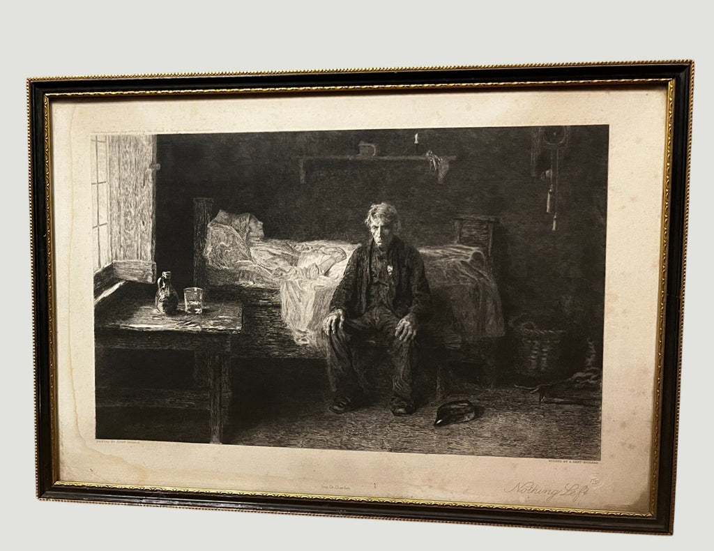 1883 Victorian Etching Nothing Left Frank Holl A Gery Bichard Framed Print