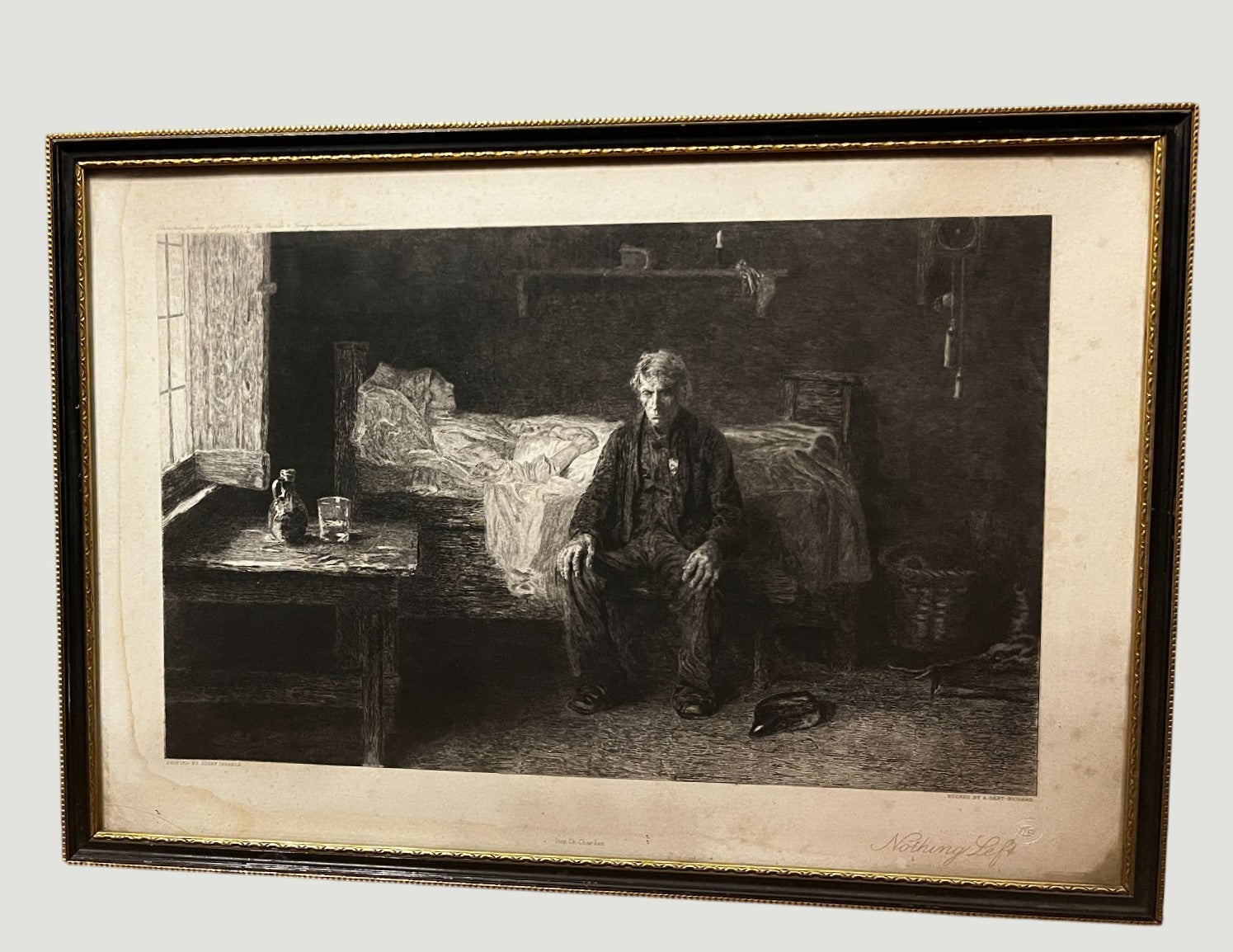 1883 Victorian Etching Nothing Left Frank Holl A Gery Bichard Framed Print