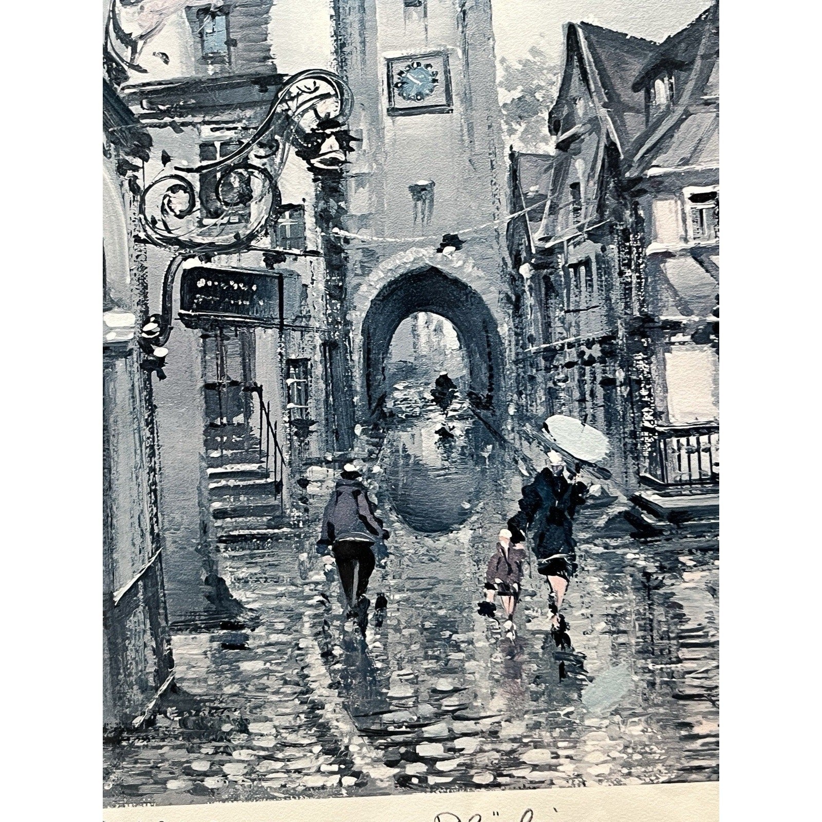 Maurice Legendre Signed Framed Art Rothenburg Print 50×42cm