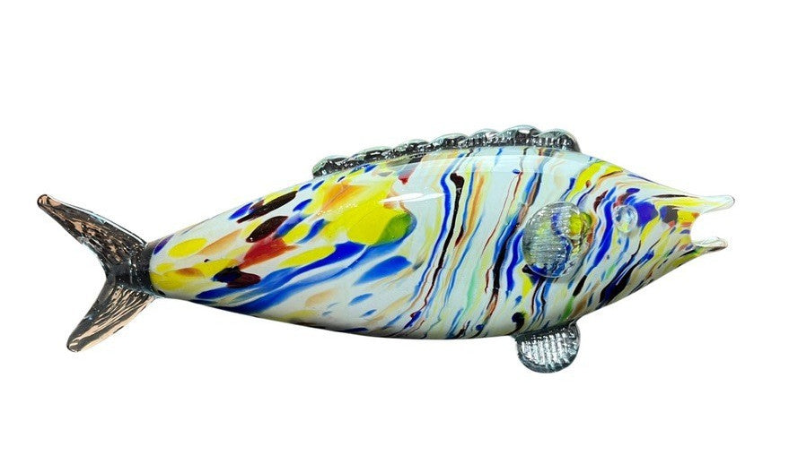 Murano Style Art Glass Fish Hand Blown Multicoloured Mid Century Vintage