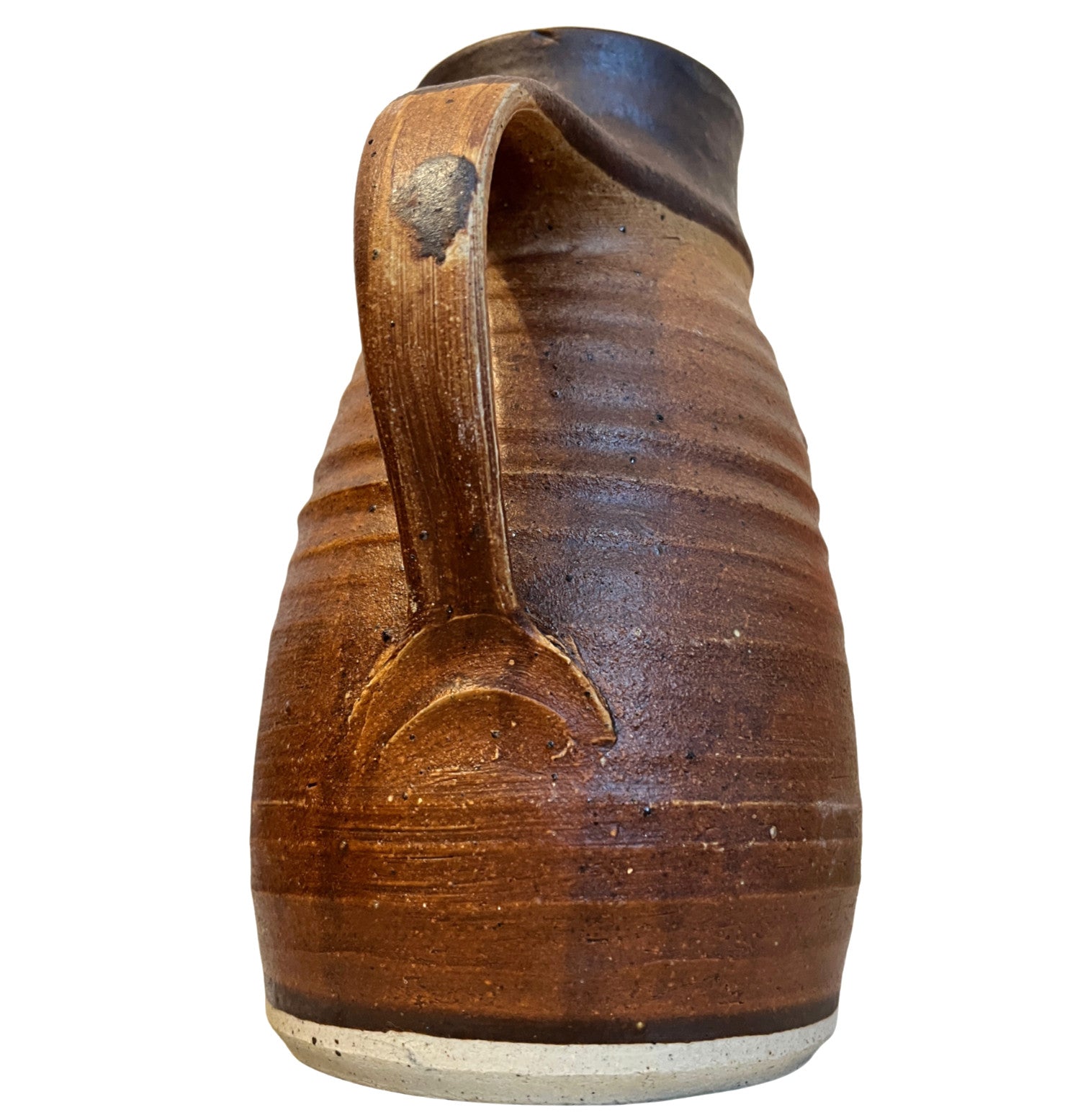 Vintage Studio Pottery Stoneware Jug Pitcher Brown Rustic Handmade Pottery Vase