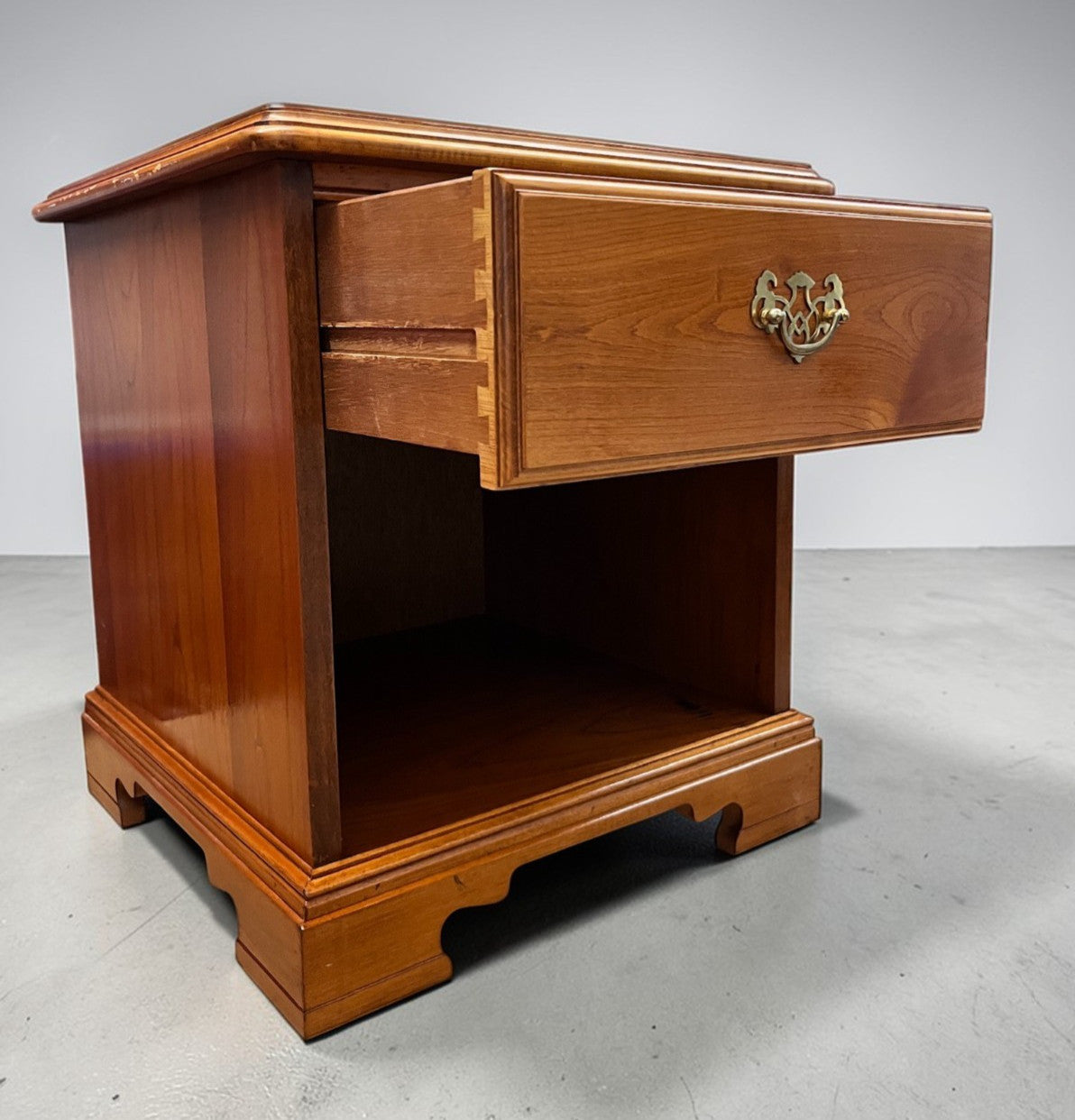 Mid Century Teak Bedside Cabinet Younger Furniture H52cm W46cm 1970s Solid Wood