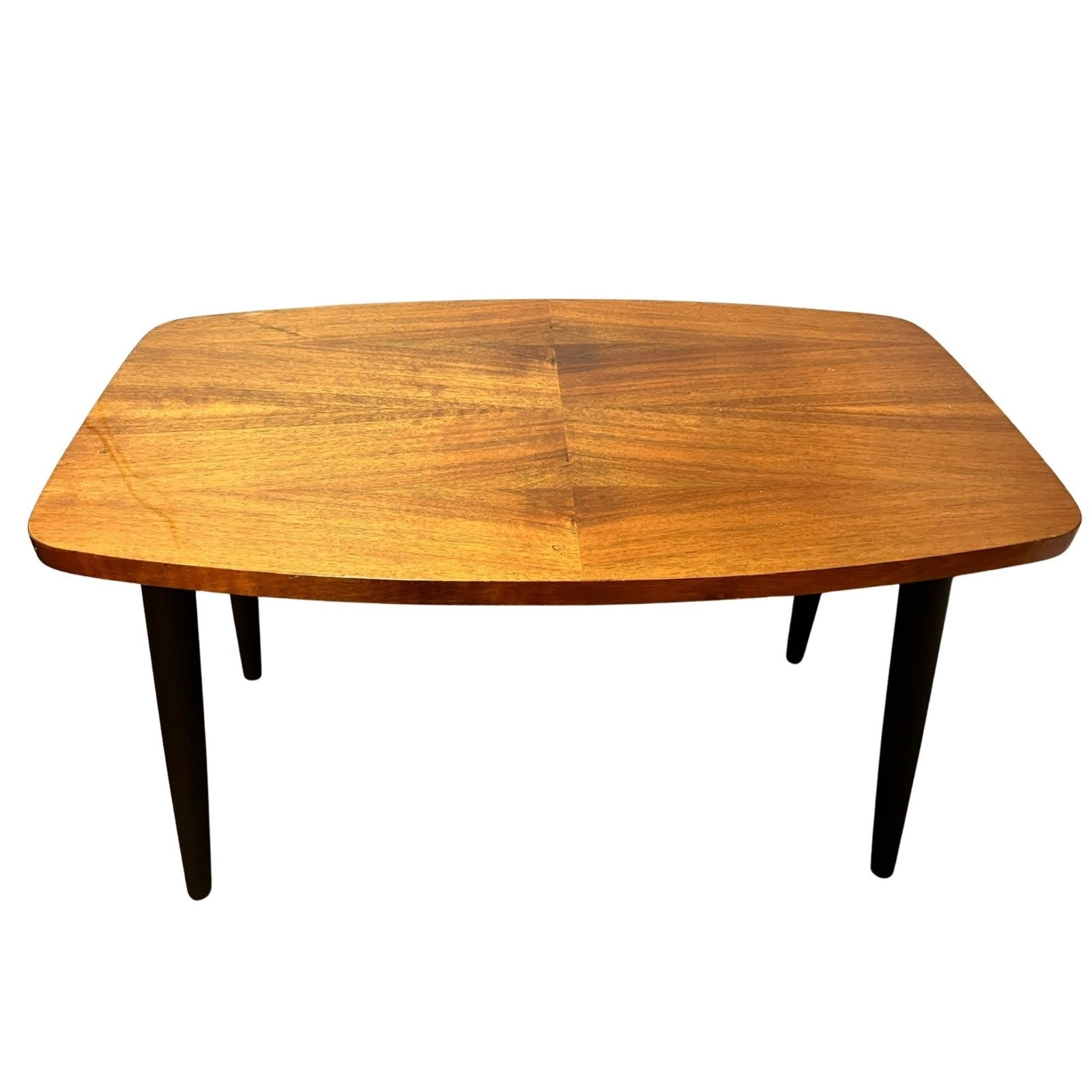 Mid Century Style Coffee Table Retro Side Table Wood Top Black Legs Vintage