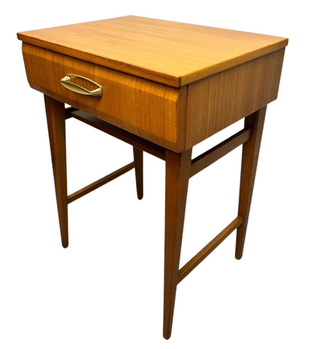 Vintage Mid Century Modern Meredew Bedside Table Teak Cabinet Atomic Era Retro