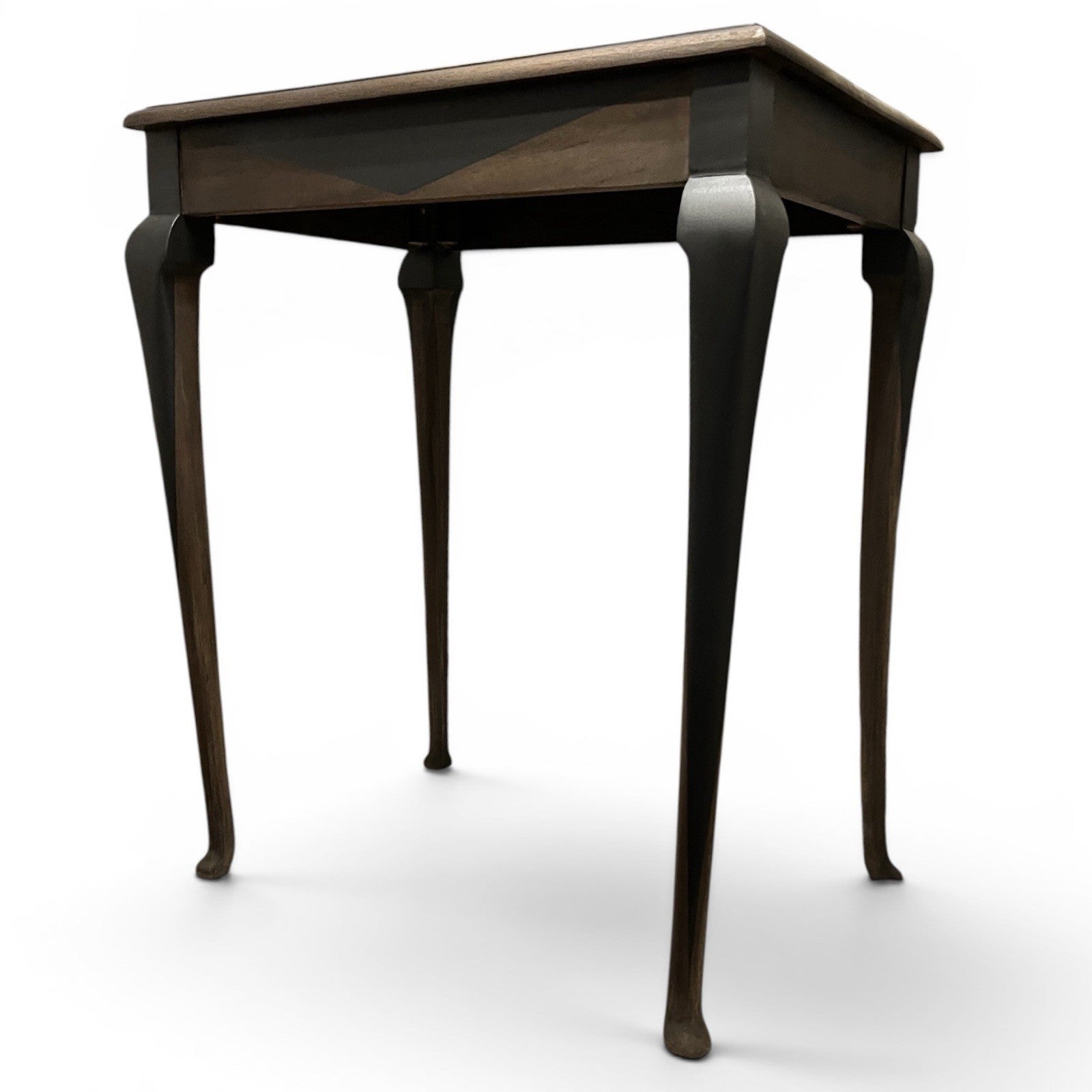 Vintage Side Table / Lamp Table Queen Anne Style – Refinished Dark Wood Occasion