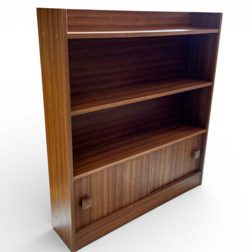 Vintage Wall Shelf Unit H90cm L79cm W18cm Deep Sliding Door Shelving Retro Style
